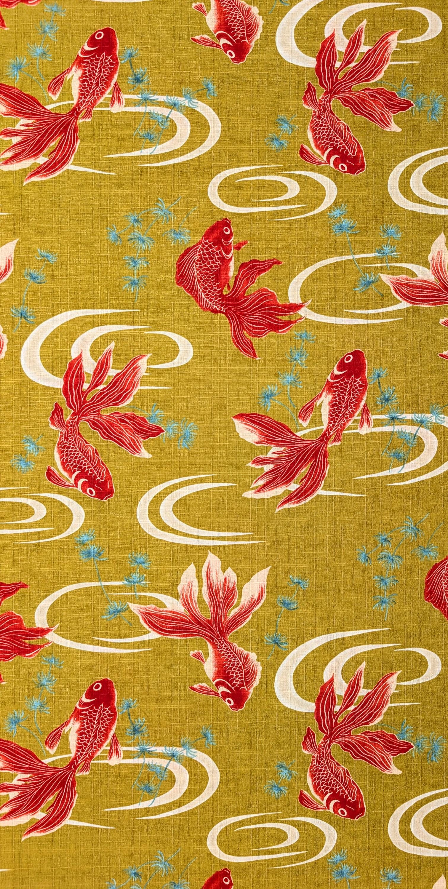 NEW Hokkoh Kingyo Japanese cotton dobby fabric 1025-1100-2-C yellow-green