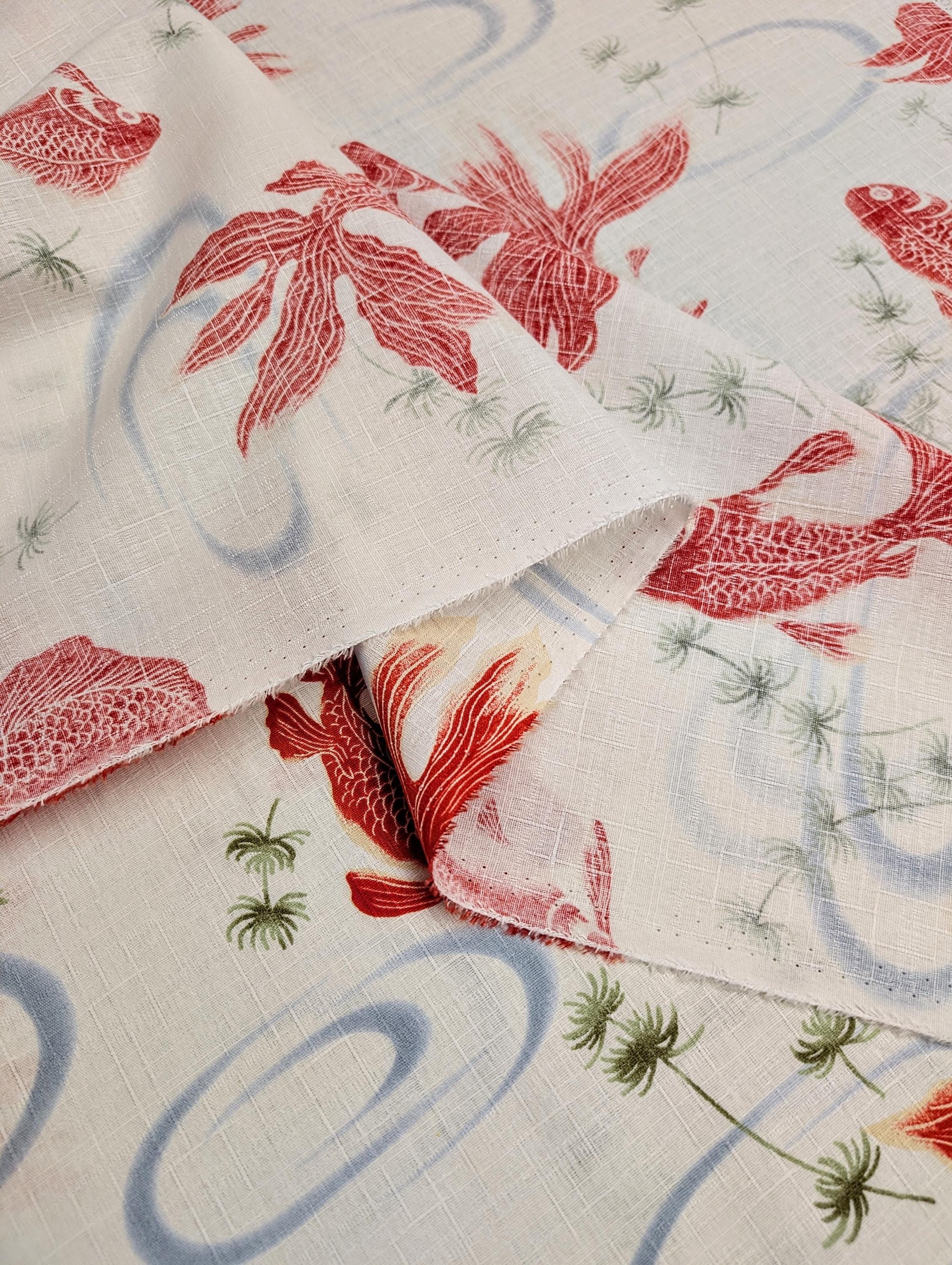 NEW Hokkoh Kingyo Japanese cotton dobby fabric 1025-1100-2-A white