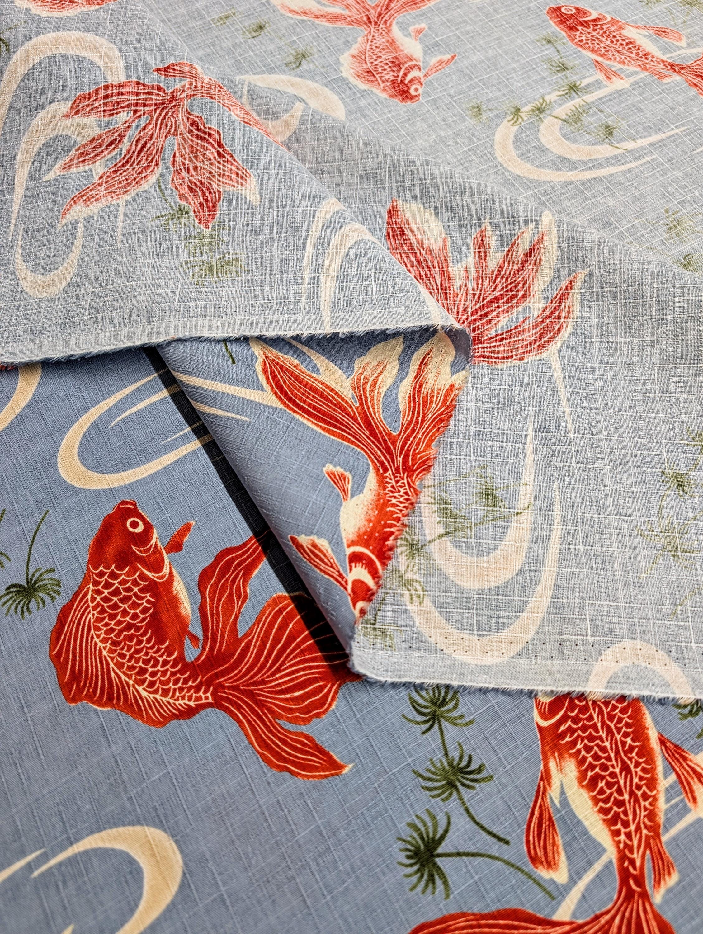 NEW Hokkoh Kingyo Japanese cotton dobby fabric 1025-1100-2-B light blue