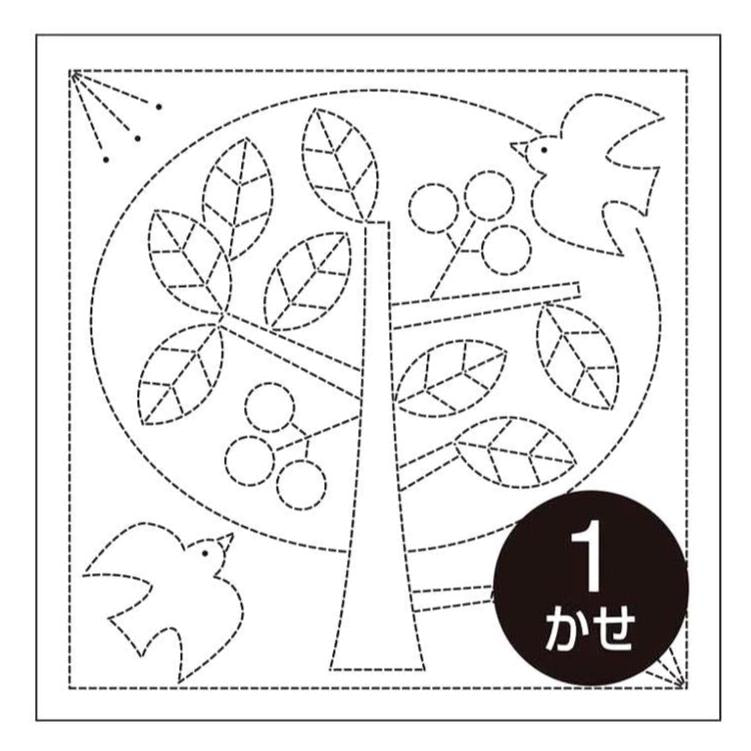 Olympus - Tree Cotton Sashiko Sampler Cloth - White