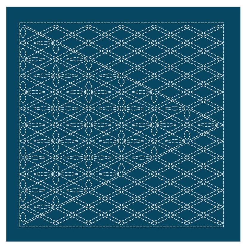 Olympus - Nagomi Collection "Tasuki" Cotton Sashiko Sampler Cloth - Navy