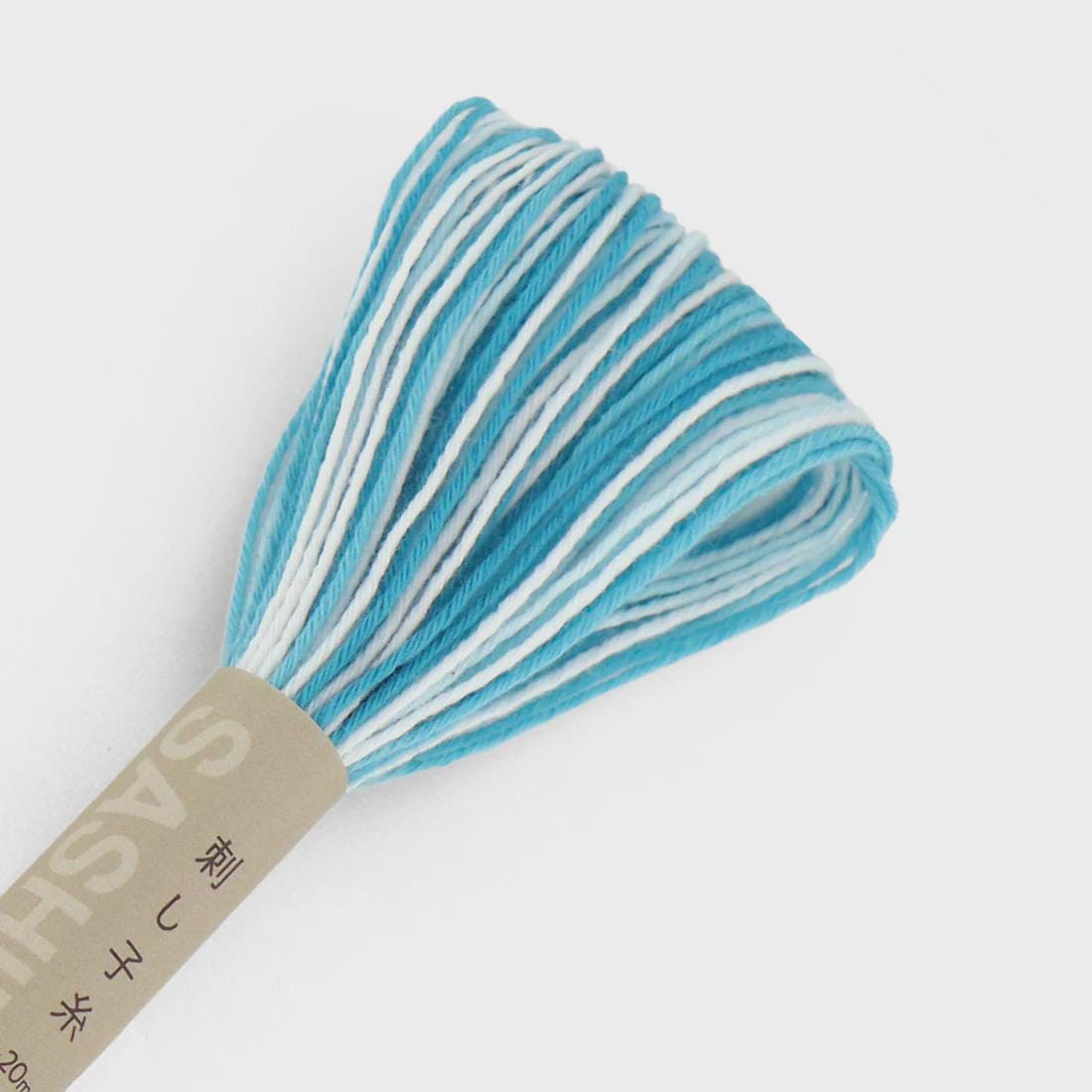 NEW Olympus - #57 Bright Variegated Blue Japanese Cotton Sashiko thread 20 meter skein