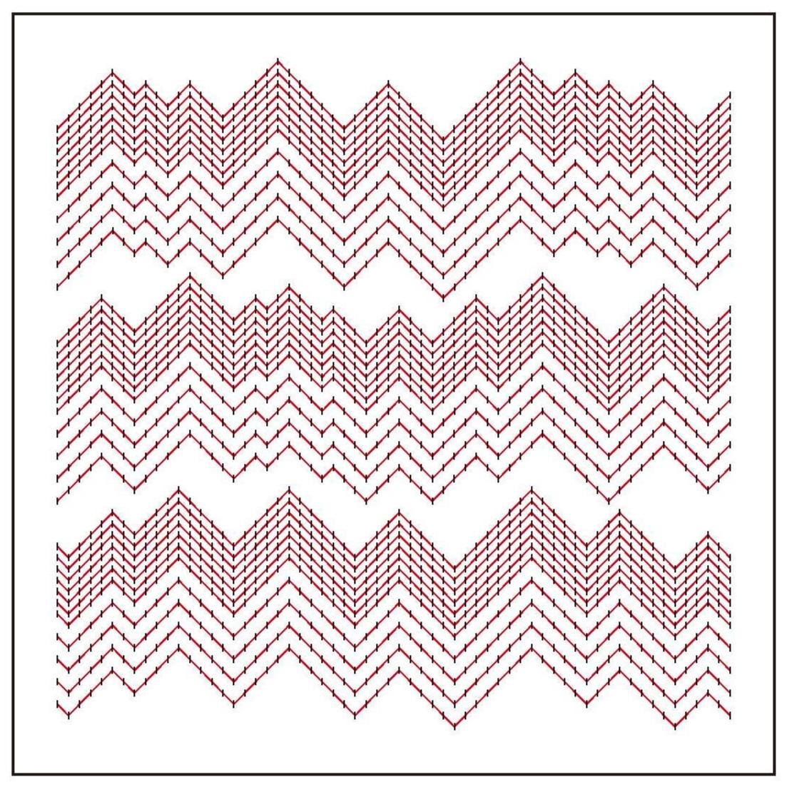 Olympus - #1119 Peaks Japanese Cotton Sashiko Sampler Cloth - White H-1119