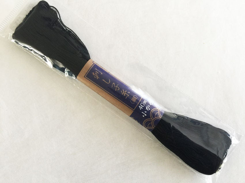 Yokota - Cotton Sashiko Thread 40m Skein - #20 Black