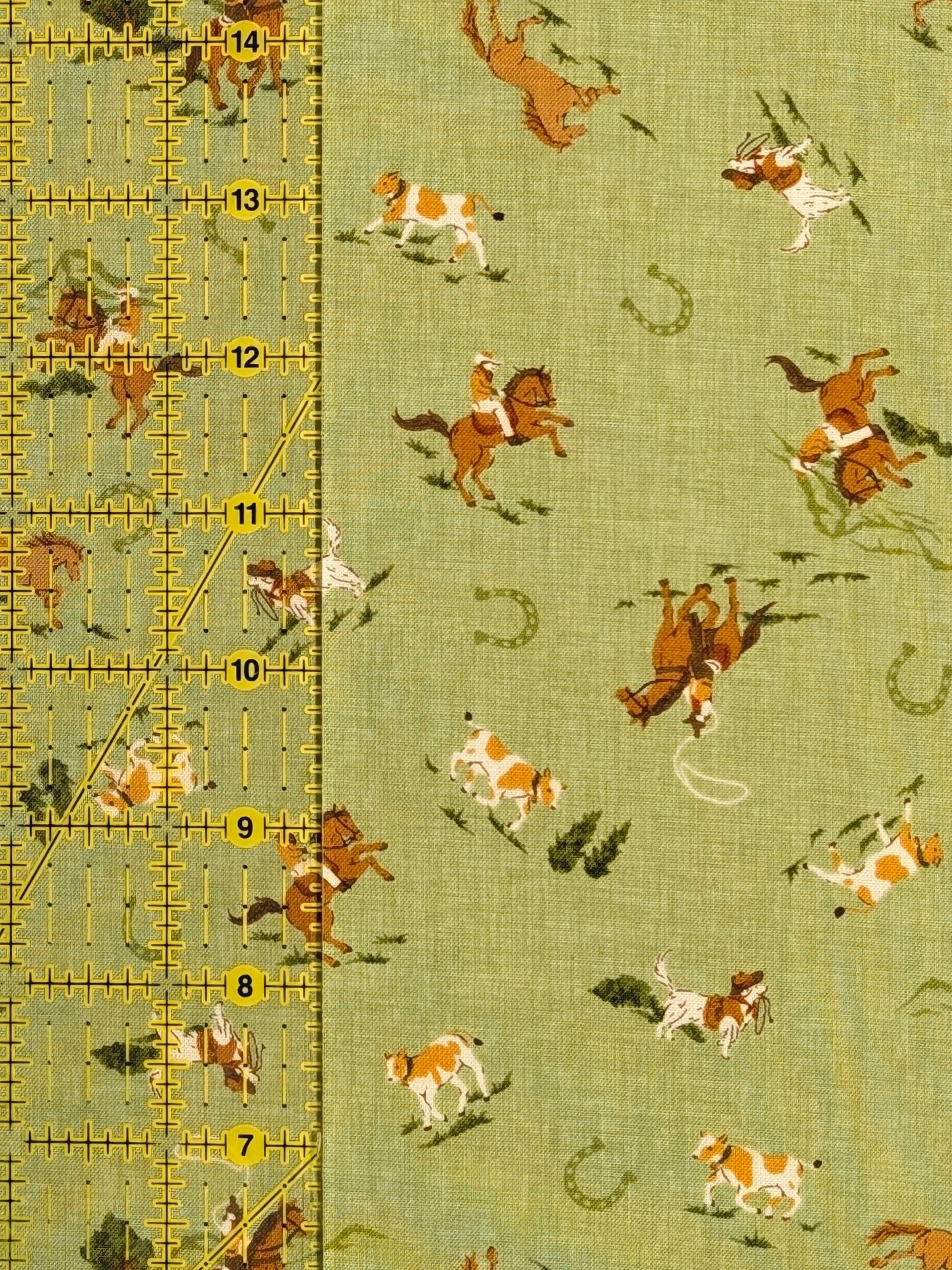 Vancet - Old Western Japanese Cotton Feedsack Fabric - Green