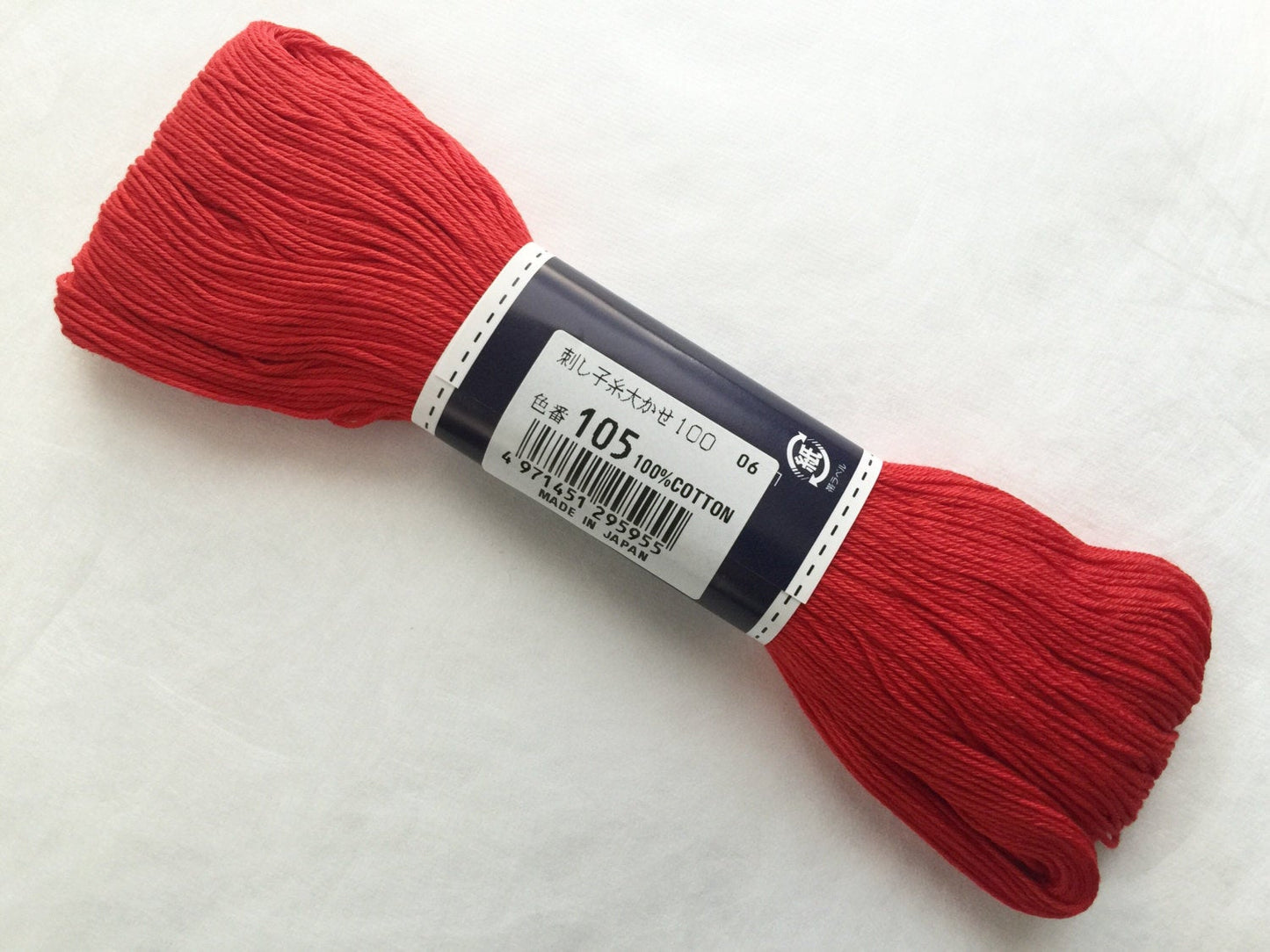 Olympus #105 BRIGHT RED Japanese cotton Sashiko thread 100 meter skein