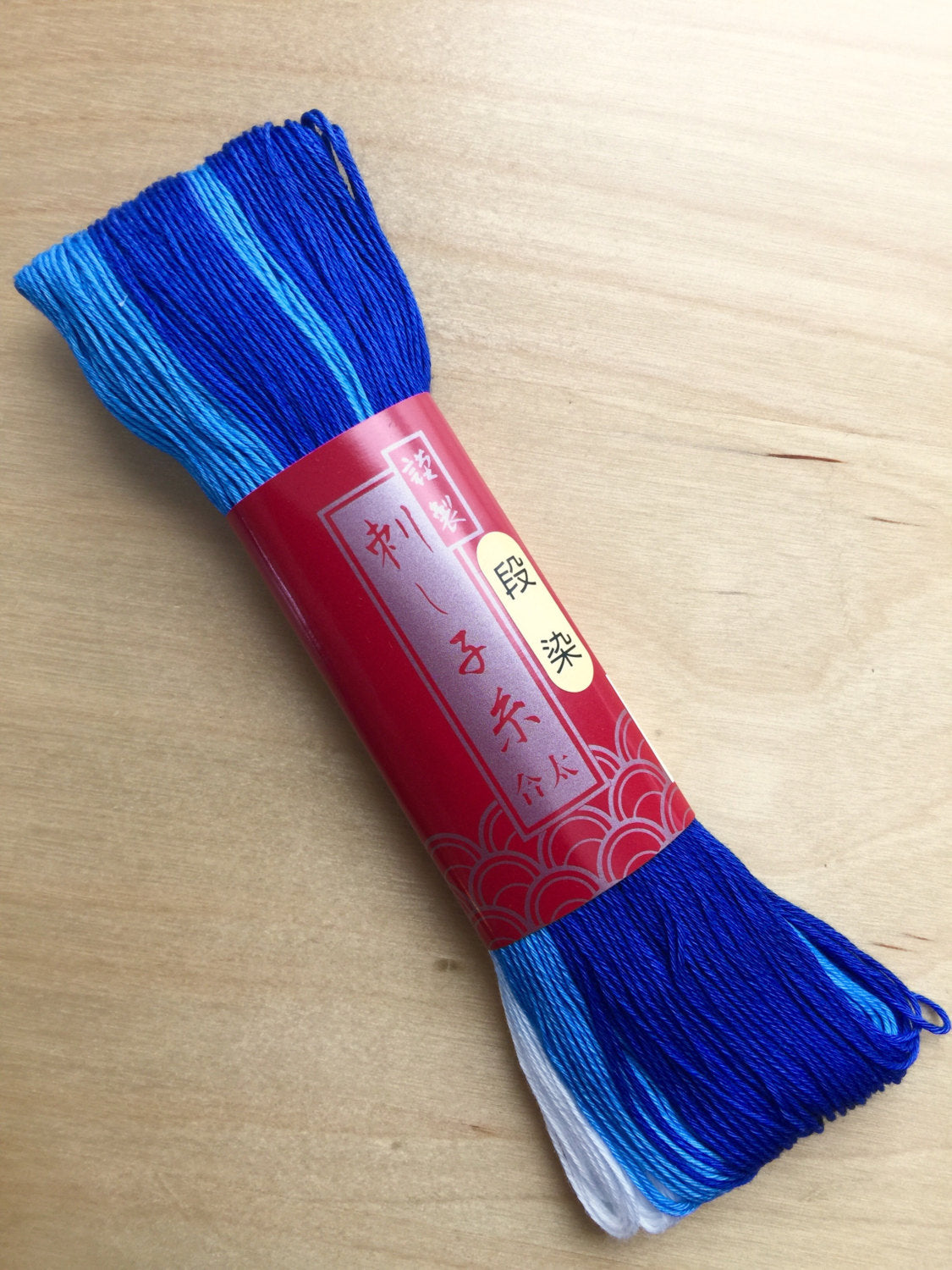 Yokota #53 VARIEGATED BLUE WHITE 100 or 40 meter skein Japanese Cotton Sashiko thread