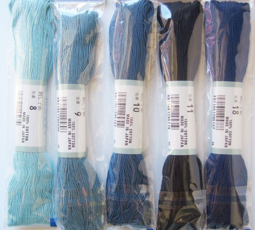 Olympus #18 INDIGO BLUE Japanese cotton sashiko thread 20 meters