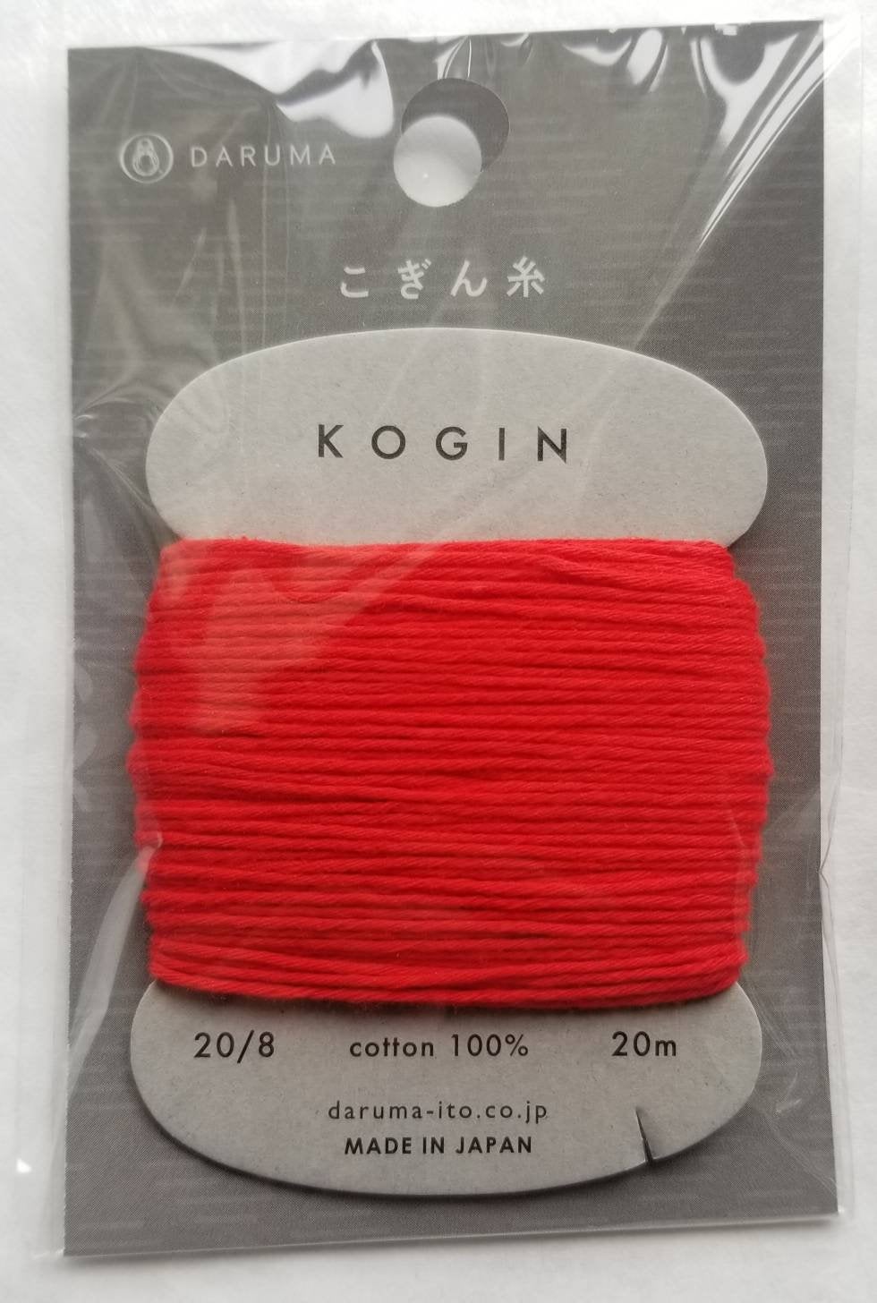 Daruma #4 RED Japanese Cotton KOGIN thread 20 meter skein 20/8