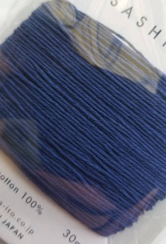 Daruma #215 NAVY BLUE Japanese Cotton SASHIKO thread 30 meter skein 20/6