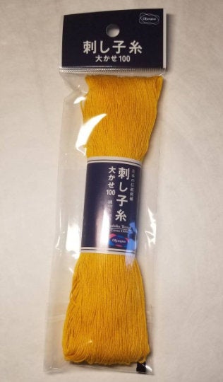 Olympus #111 Japanese cotton Sashiko thread YELLOW 100 meter skein