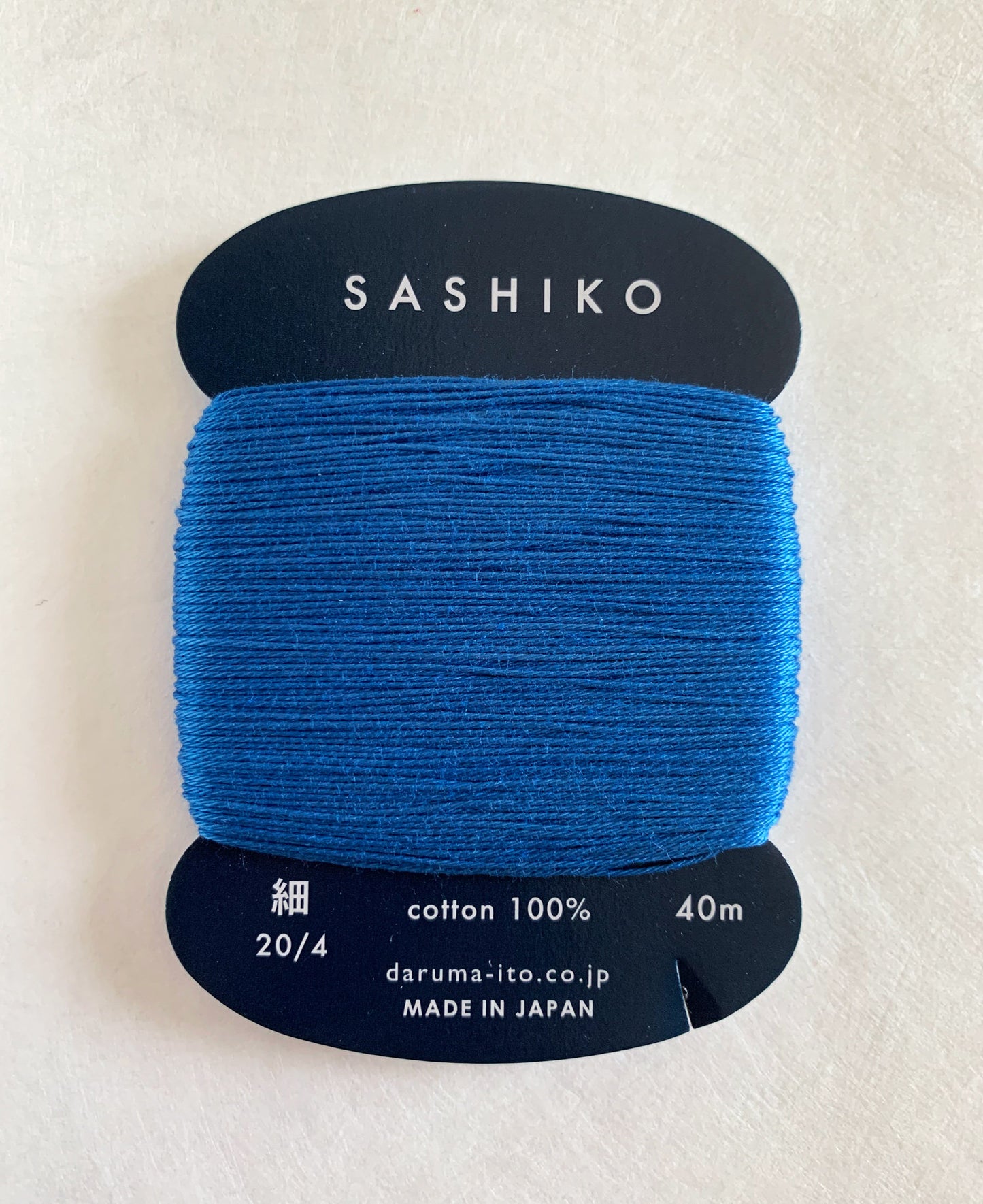 Daruma #225 LAPIS LAZULI Japanese Cotton SASHIKO thread 40 meter card 20/4 瑠璃 bright blue