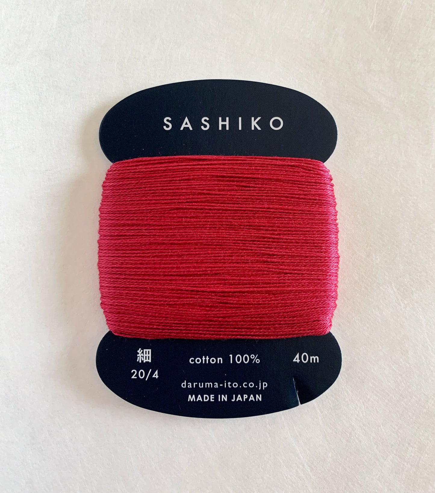 Daruma #221 MADDER RED Japanese Cotton SASHIKO thread 40 meter card 20/4 茜 red