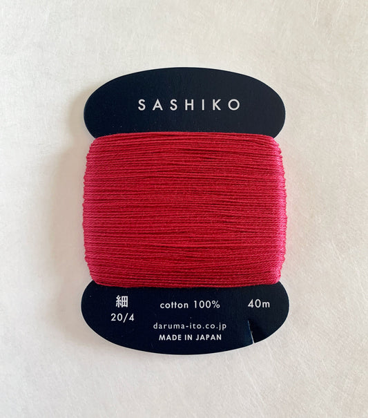Daruma #221 MADDER RED Japanese Cotton SASHIKO thread 40 meter skein 20/4 茜 red