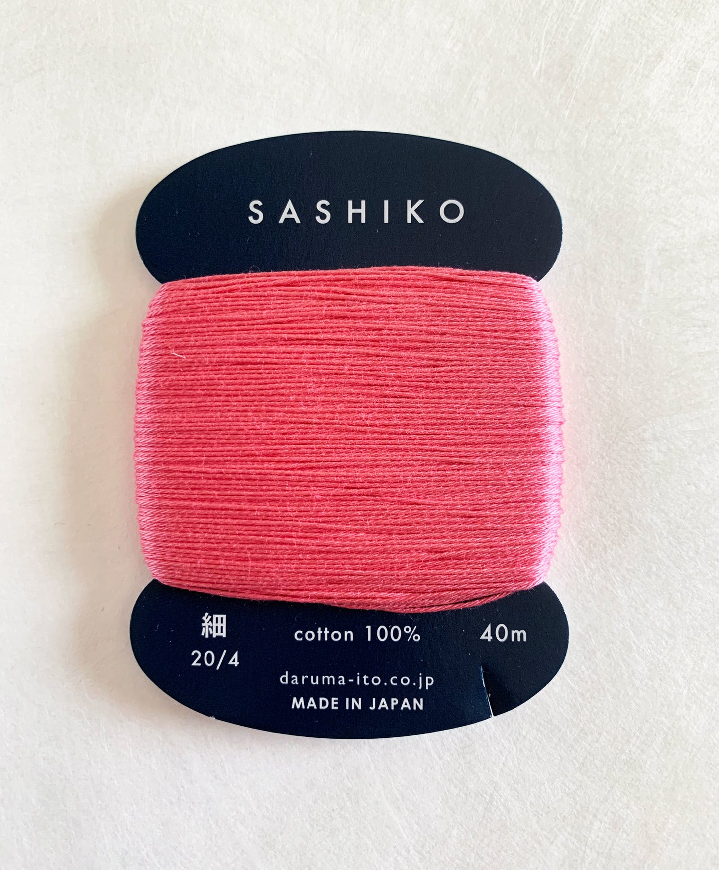 Daruma #222 APRICOT Japanese Cotton SASHIKO thread 40 meter card 20/4 梅 pink