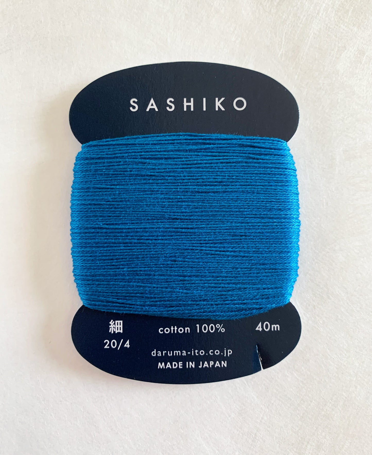 Daruma #224 BLUE Japanese Cotton SASHIKO thread 40 meter skein 20/4 青