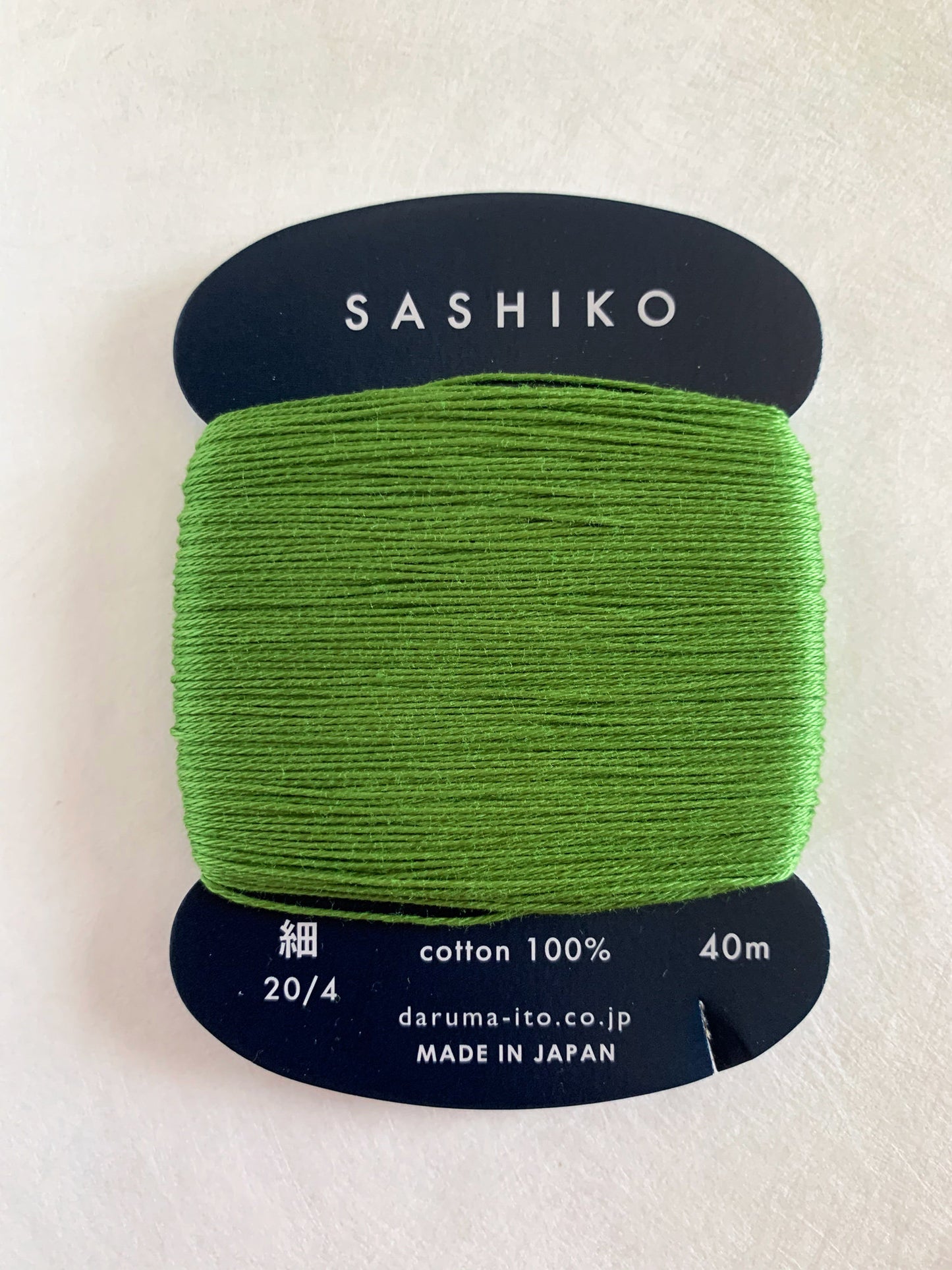 Daruma #227 SPRING GREEN Japanese Cotton SASHIKO thread 40 meter card 20/4 萌黄
