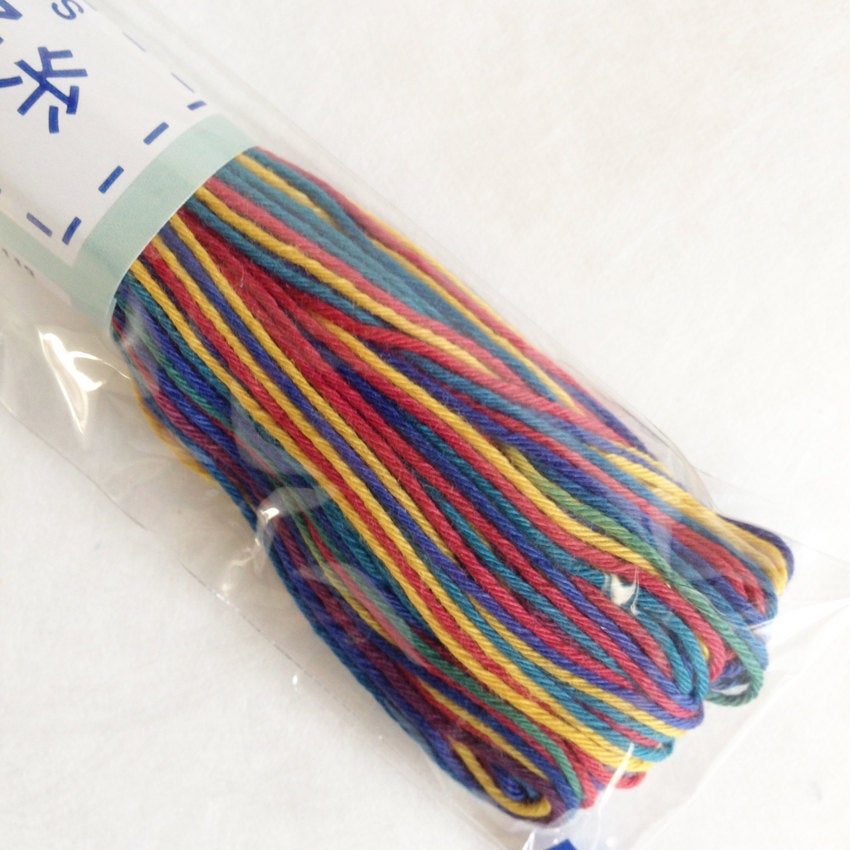 Olympus #74 VARIEGATED RAINBOW Japanese cotton sashiko thread 20 meters