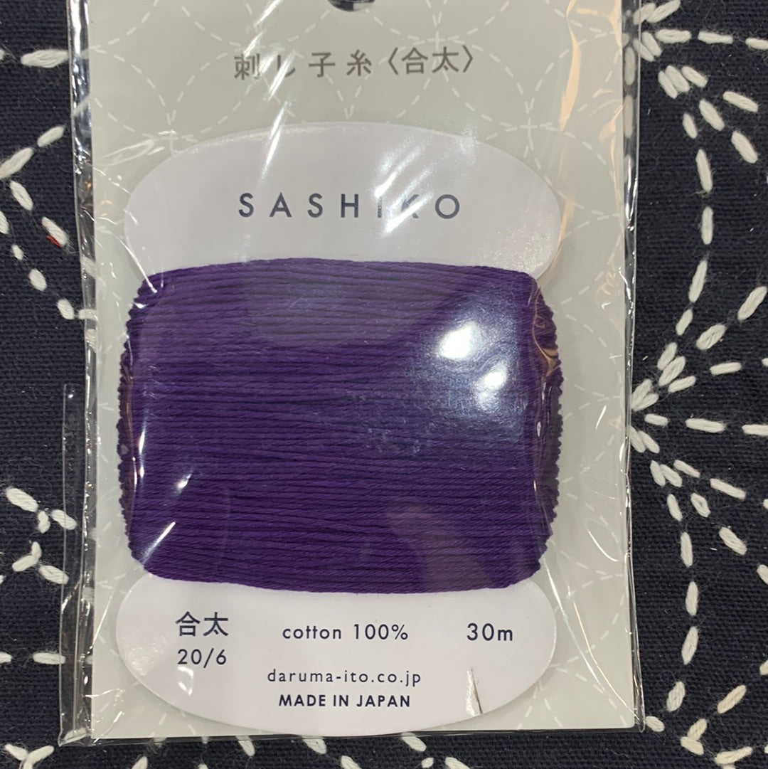 Daruma #223 GRAPE Japanese Cotton SASHIKO thread 30 meter card 20/6 ぶどう grape purple