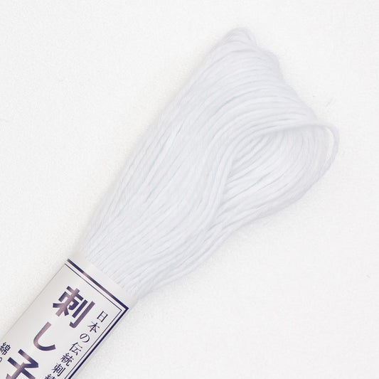 Olympus #1 BRIGHT WHITE Japanese Cotton Sashiko thread 20 meter skein