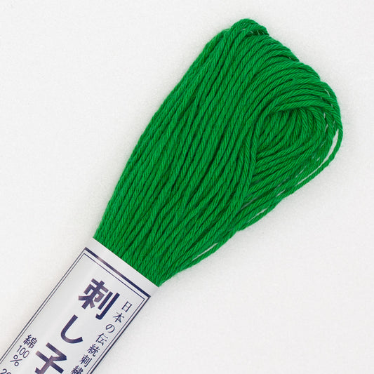 Olympus #26 GRASS GREEN Japanese Cotton Sashiko thread 20 meter skein
