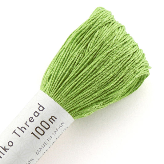 Olympus #107 Japanese cotton Sashiko thread LIME GREEN 100 meter skein