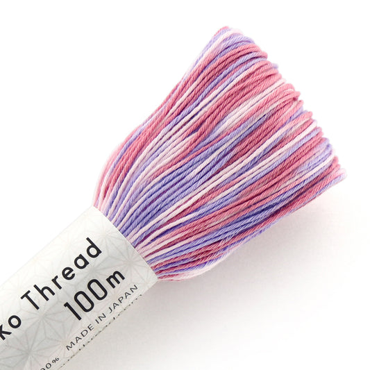 Olympus #192 Japanese sashiko thread variegated Cotton Candy 100 meter skien